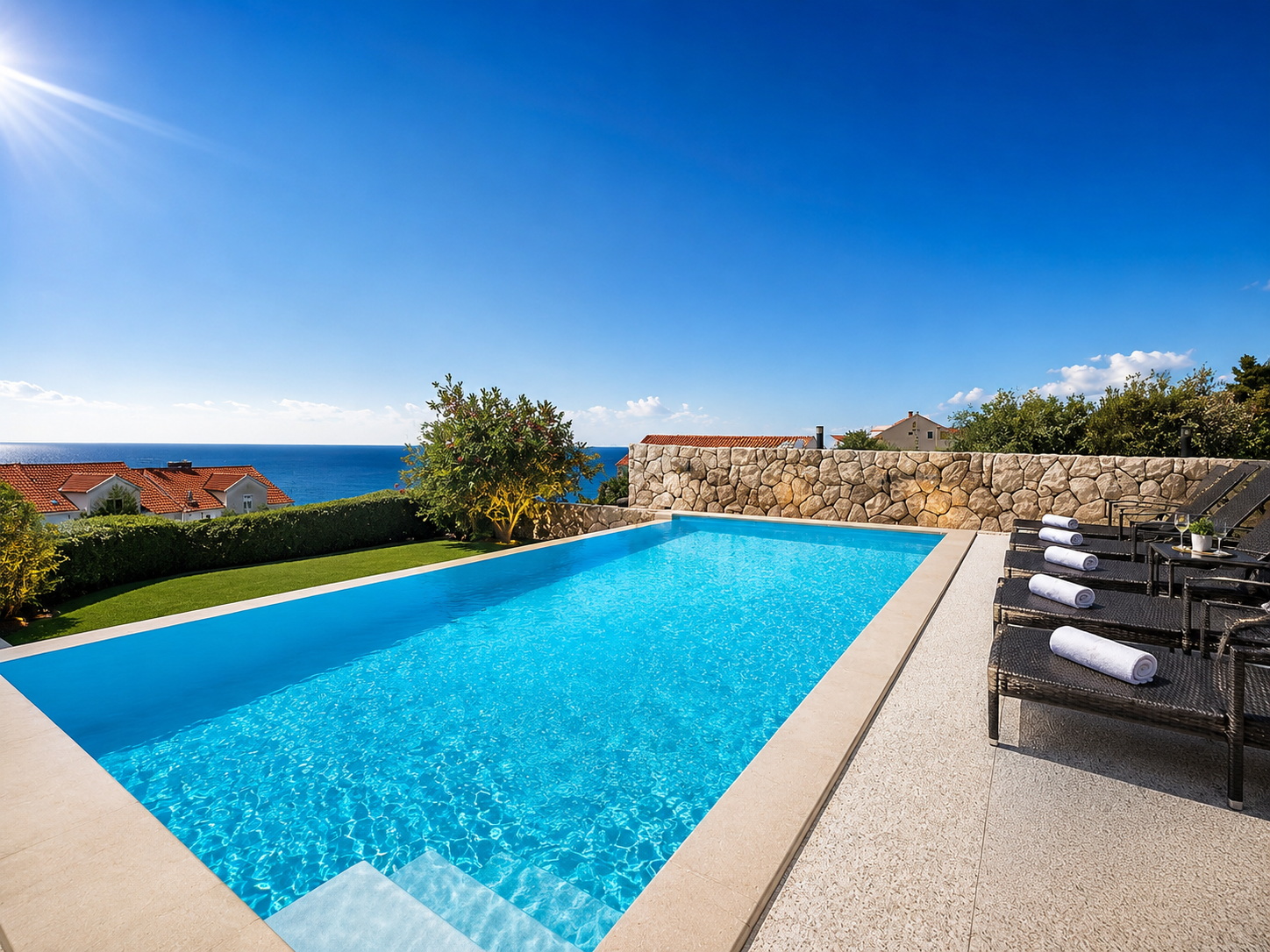 STAN 123 m2 U VILI S BAZENOM | 3 SS | POGLED NA MORE I OTOKE - Dubrovnik okolica