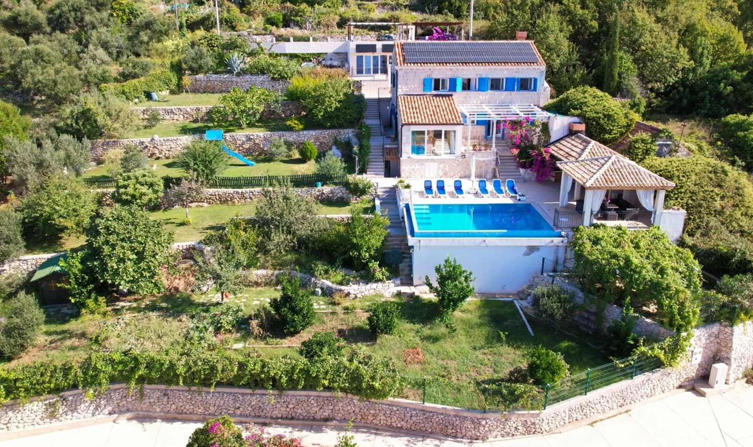 Kamena vila s bazenom | Panoramski pogled na more i otoke | Dubrovnik okolica